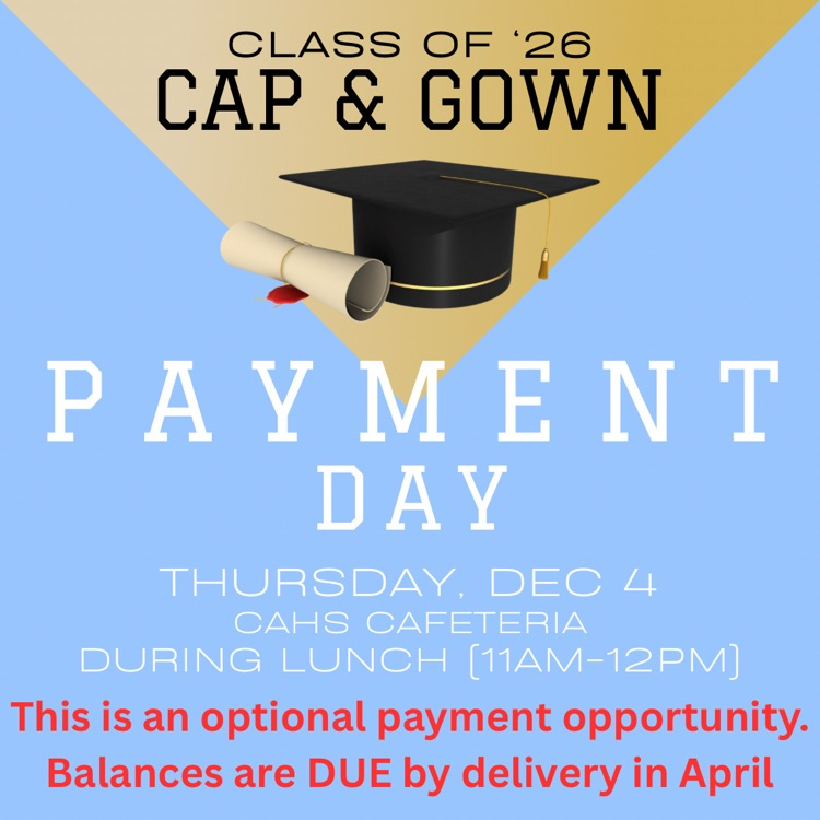 cap and gown payment flyer