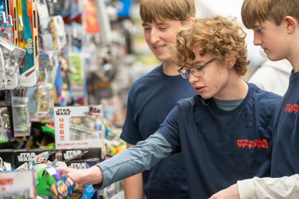 Toys for Tots - two student shopping 