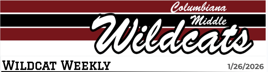 Screenshot of the Columbiana Middle School Newsletter
