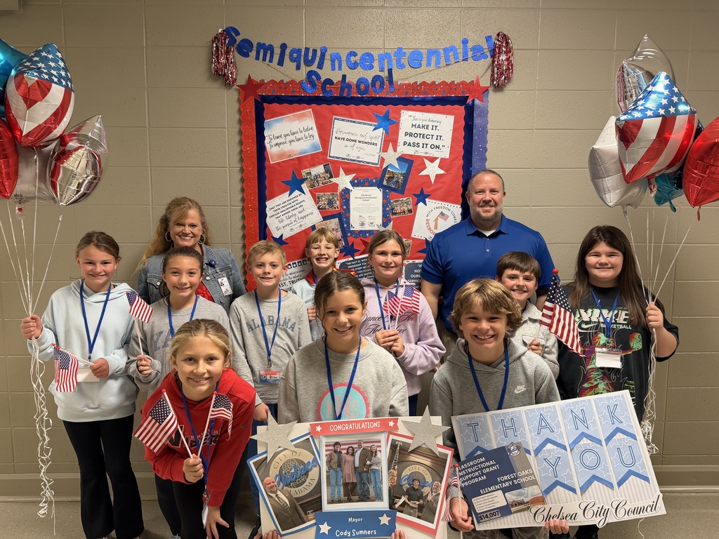 Forest Oaks students celebrate being a Semiquincentennial School 