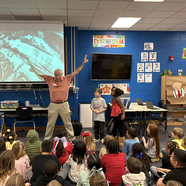 James Spann has fun with students