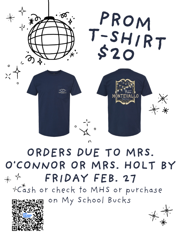 Prom tshirts are $20 and money is due to Mrs. O'Connor or Mrs. Holt by February 27th 