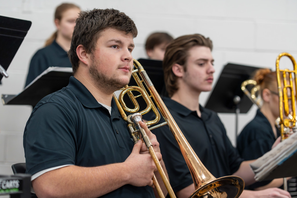 Band plays before the Showcase of Schools.