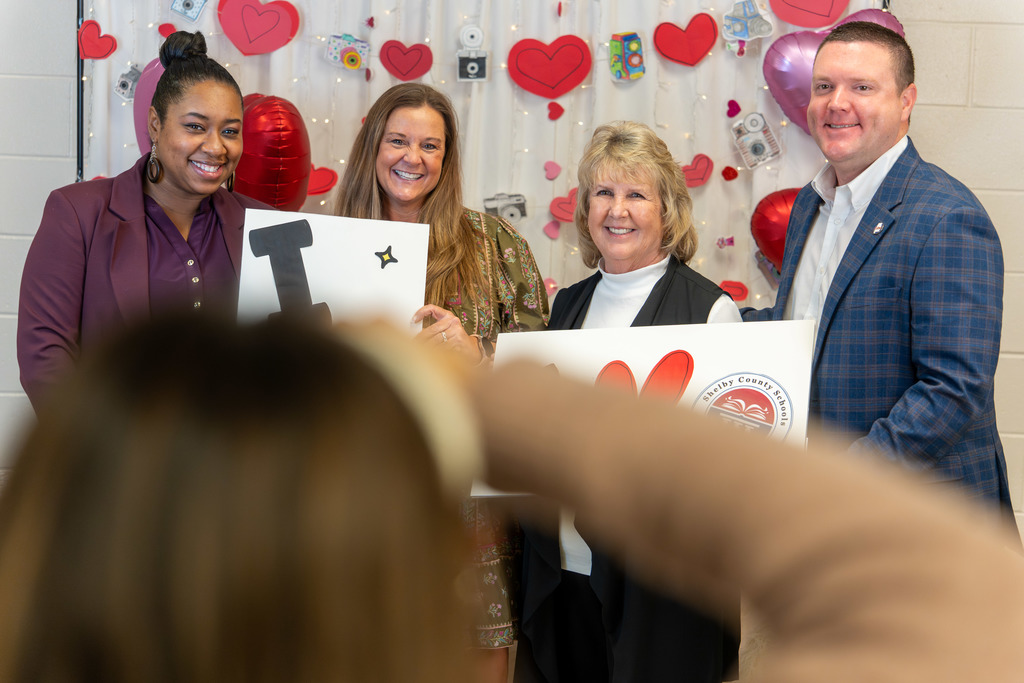 Admin and community members at today's Showcase of Schools.