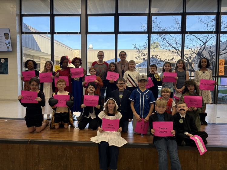 black history living wax museum—students dressed as notable African Americans