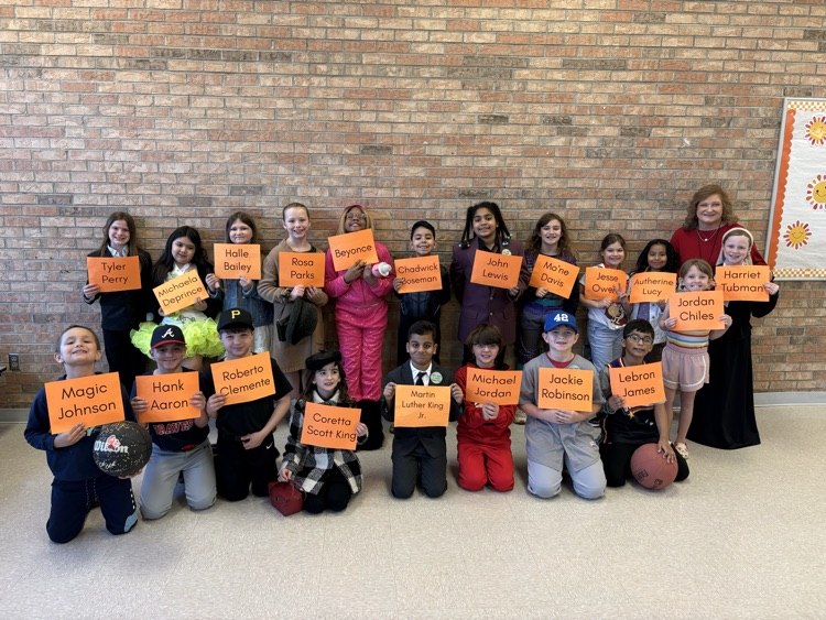 black history living wax museum—students dressed as notable African Americans