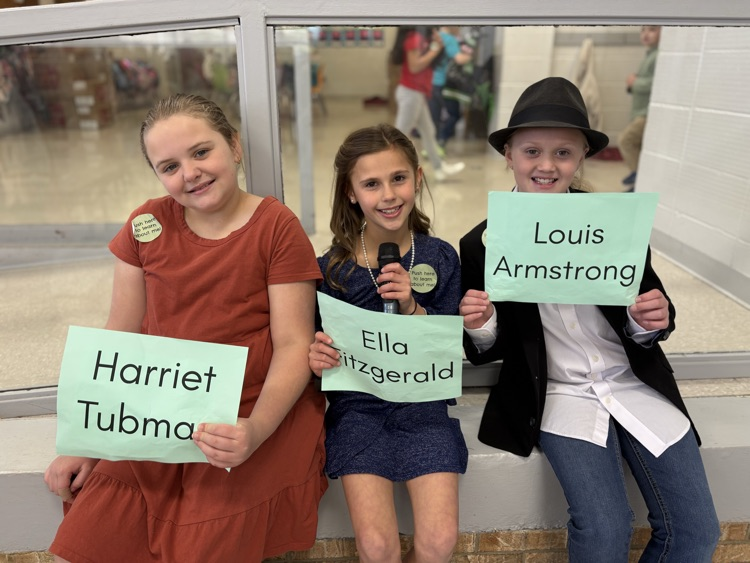 black history living wax museum—students dressed as notable African Americans