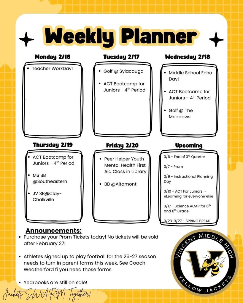 Gold and White Announcements