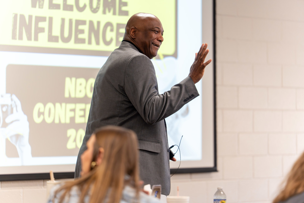 Dr. Brooks welcomes the teachers.