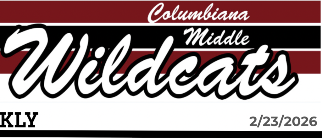 Screenshot of the Columbiana Middle newsletter for 2.23.2026