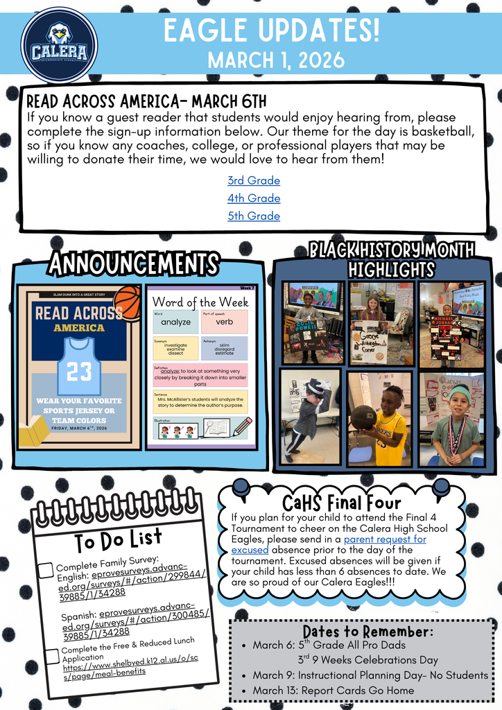 Eagle Update week of March 1st 