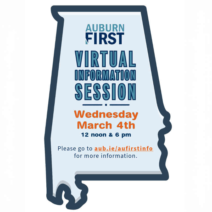 Auburn First Virtual Info Session Flyer