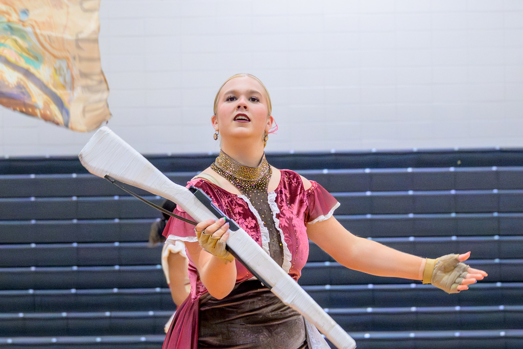 Student throws rifle during winter guard performance