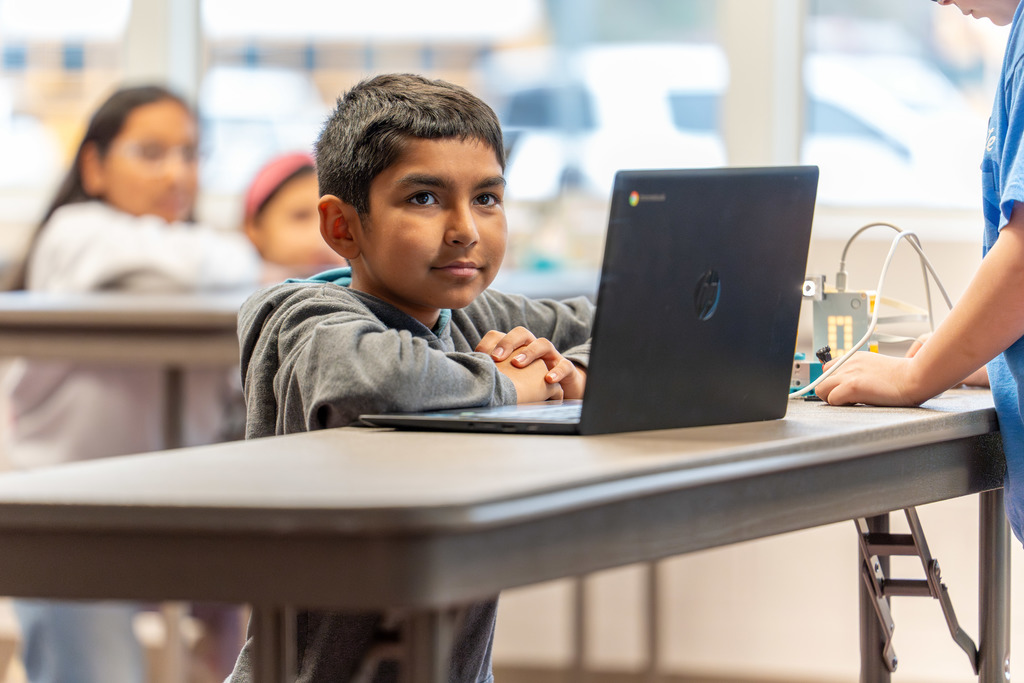 Students participate in Byte of Code.