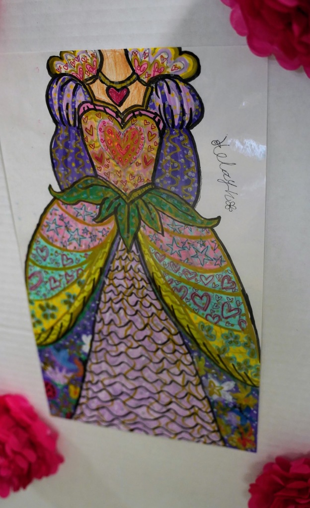 drawing of prom dress designed by Holayn Marandu