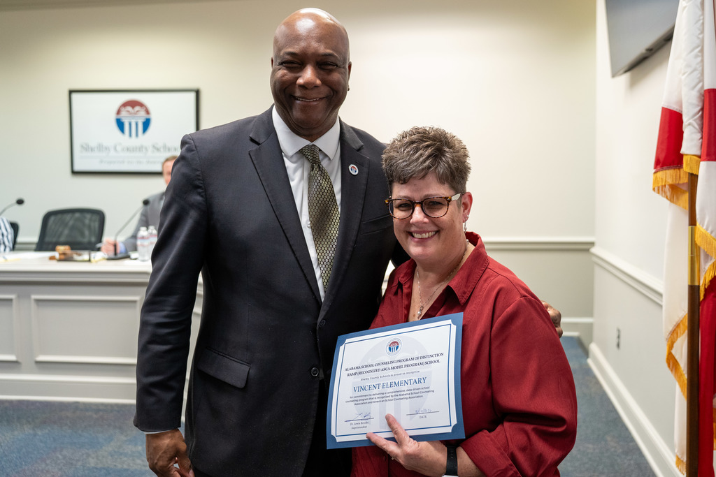 Vincent Elementary counselor and Dr. Brooks