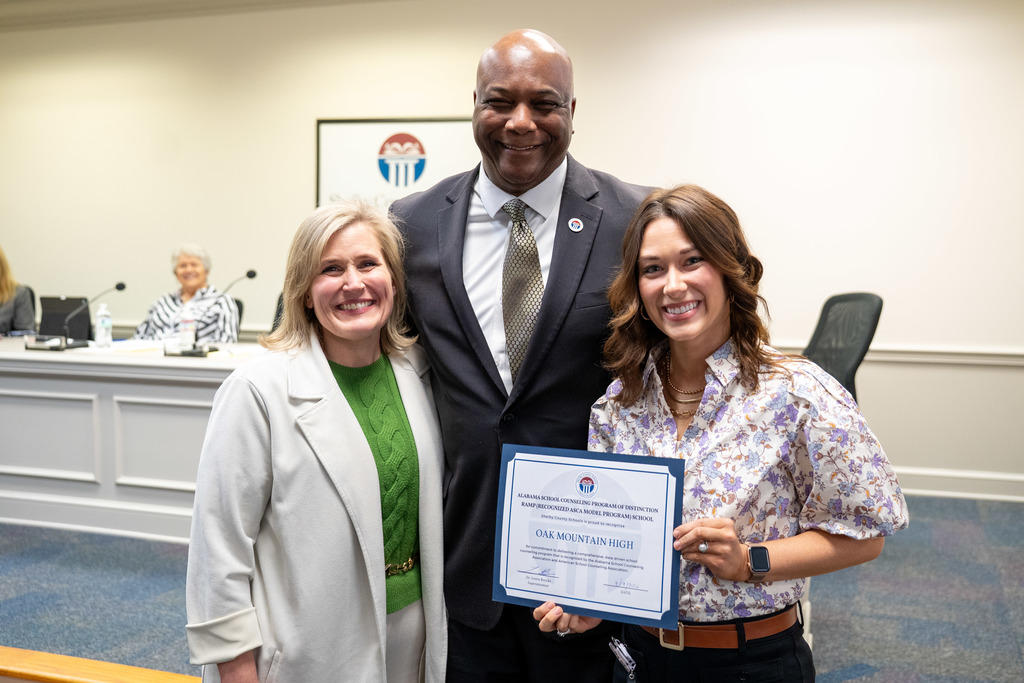 Oak Mountain High School counselors with Dr. Brooks 