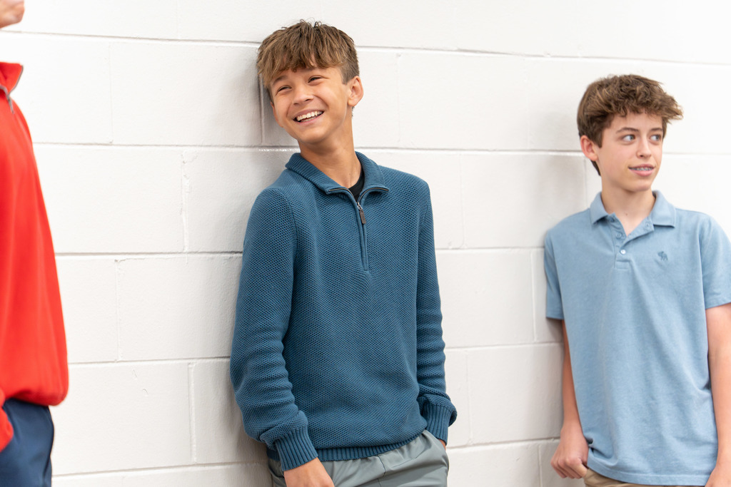 Students interact at the competition.