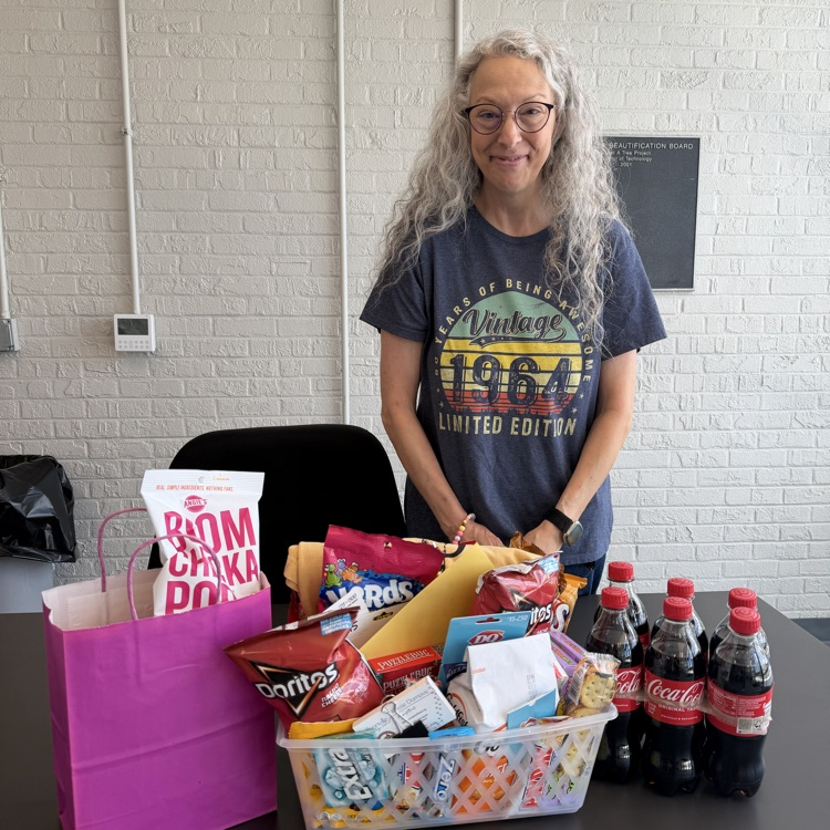 Kristie with her Goodbye Goody Basket