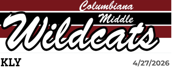 Screenshot of the Columbiana Middle School Newsletter for 4.27.2026