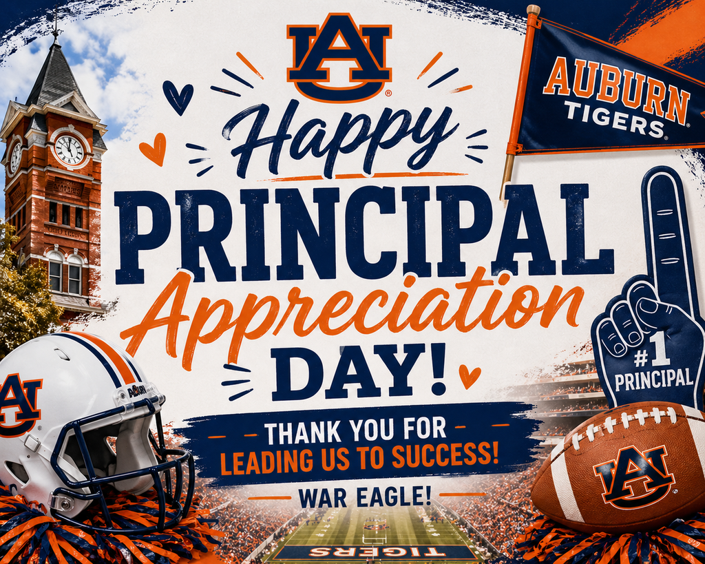 Auburn Themed Principal Appreciation Day Graphic