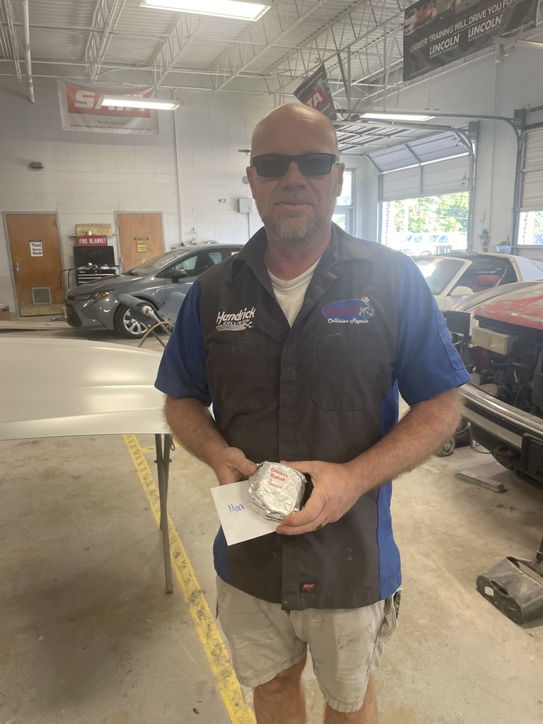 Mr. McCary with his biscuit and appreciation notes