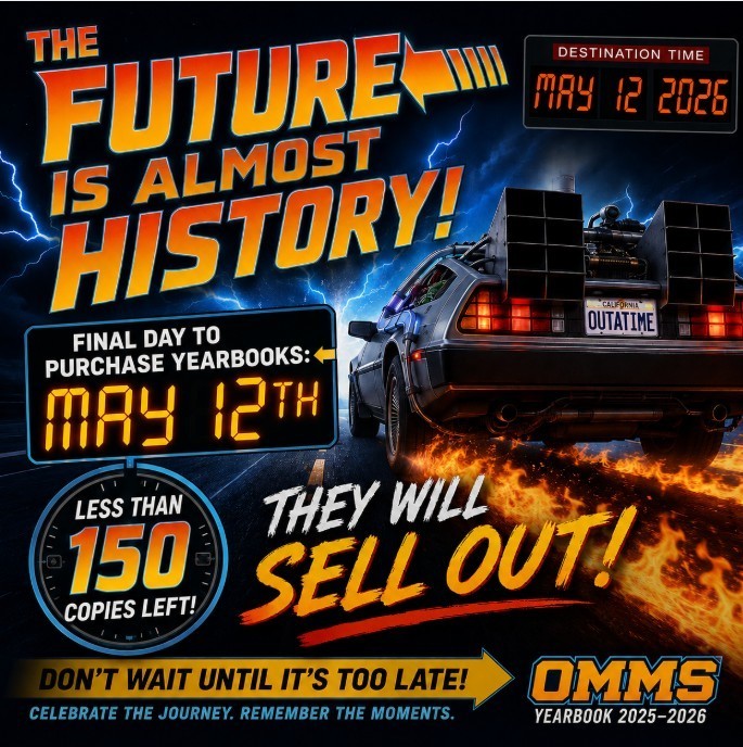 Final Call For Yearbook Purchases! Online sales for the OMMS yearbook will end on May 12th, 2026. Please use the following link to order: https://jostensyearbooks.com/?REF=A01057478. Any questions? Please contact Lucie Harding (lharding@shelbyed.org) or Scott McIndoe (smcindoe@shelbyed.org).
