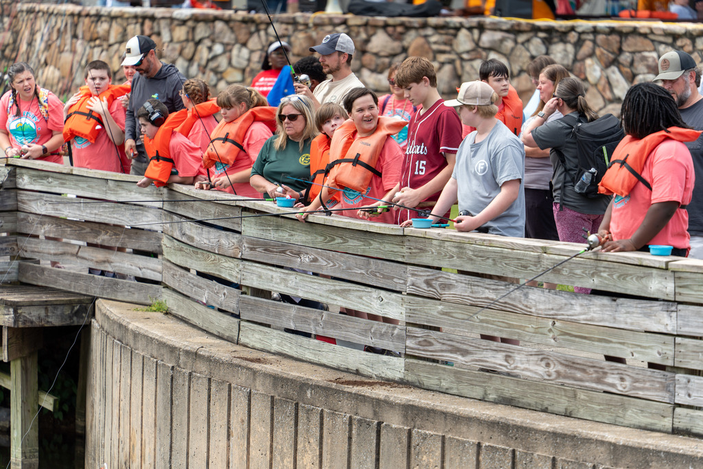 Students fish at Gone Fishing event.