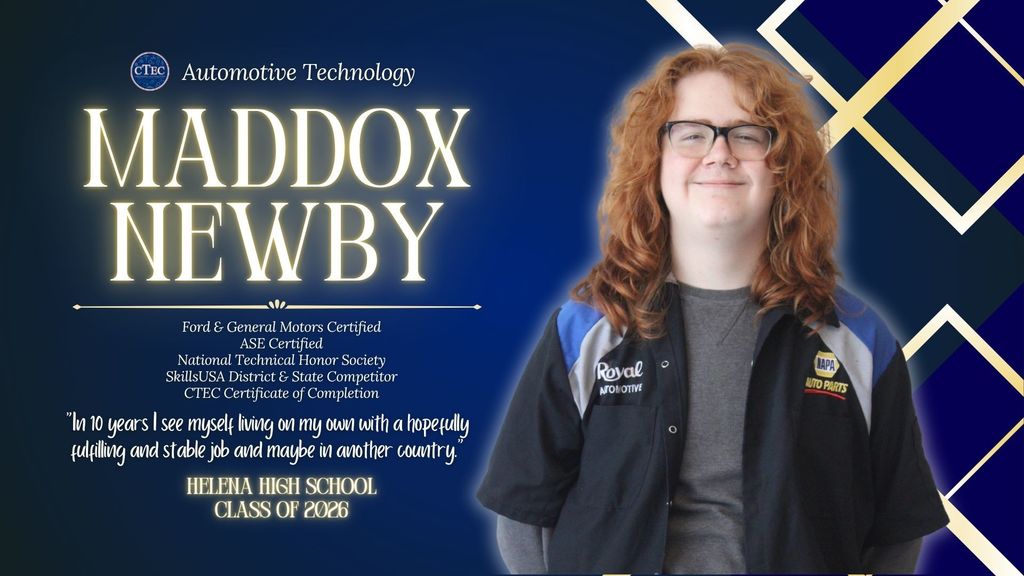 Maddox Newby Auto Tech Senior Student