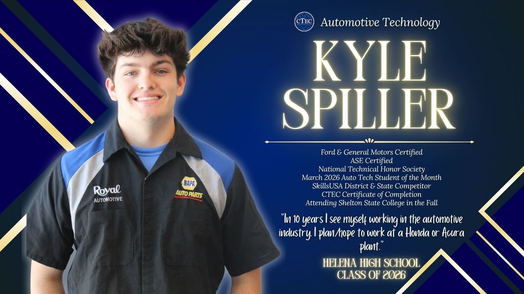 Kyle Spiller Auto Tech Senior Student
