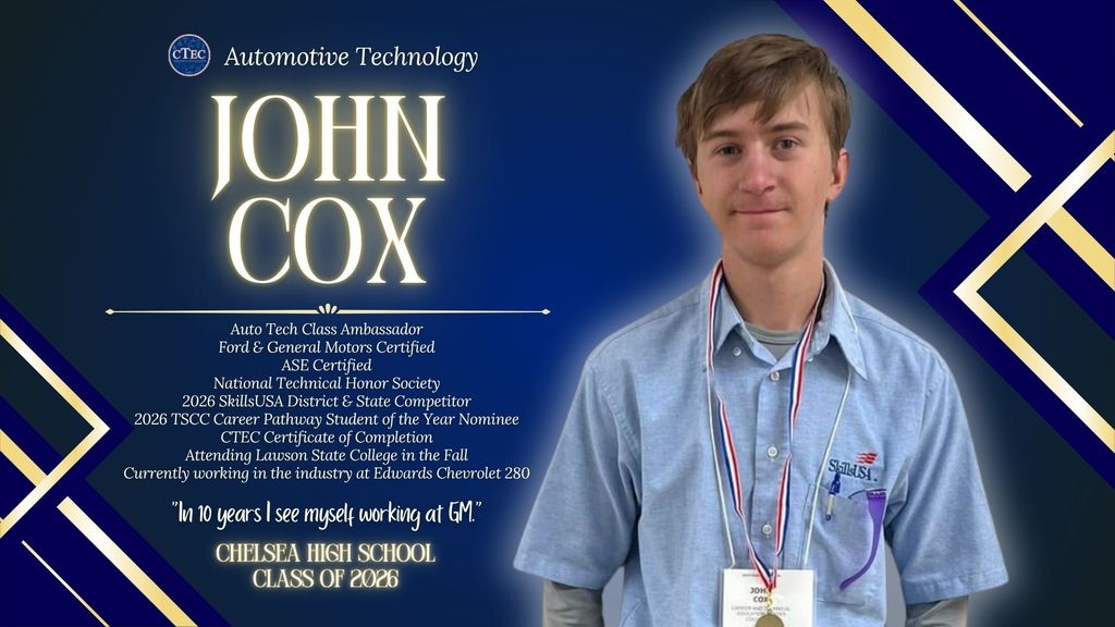 John Cox Auto Tech Senior Student