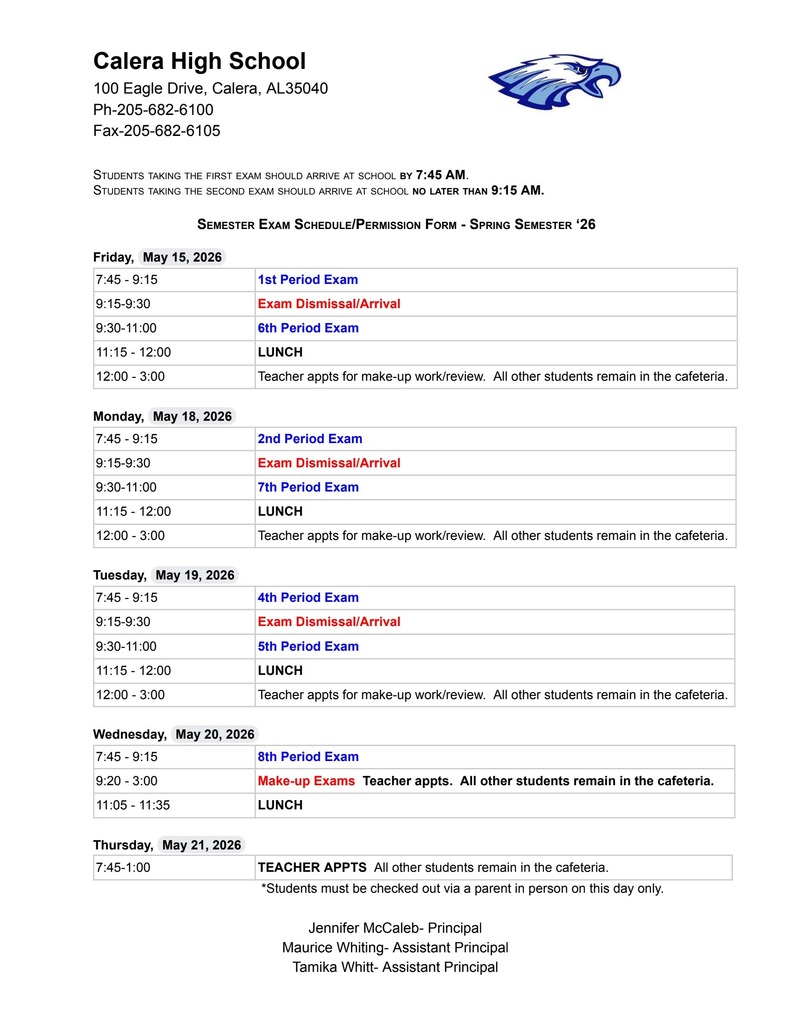 Exam Schedule