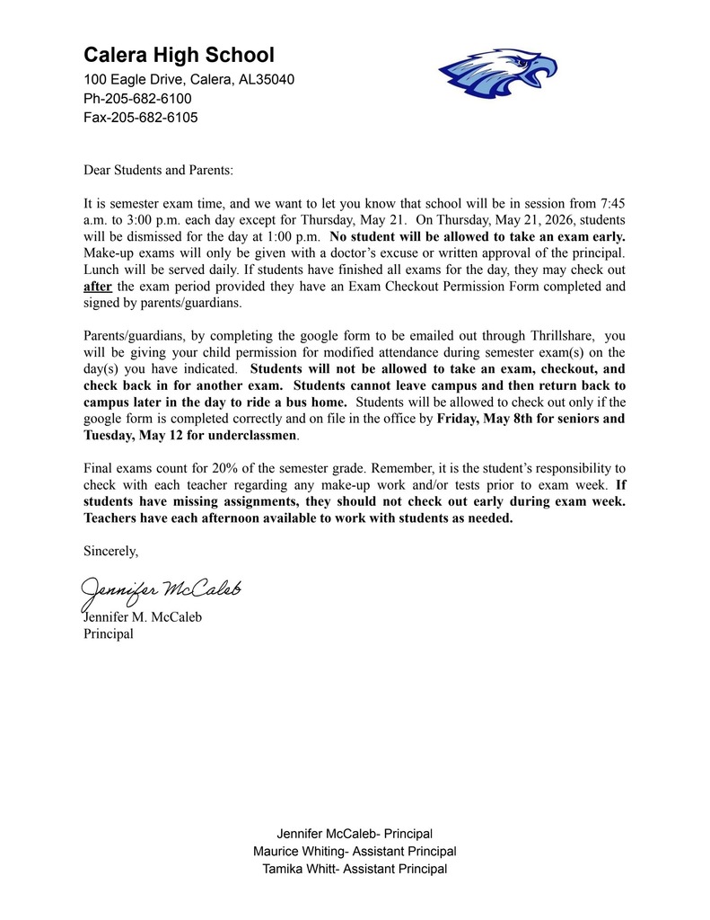 Exam Letter