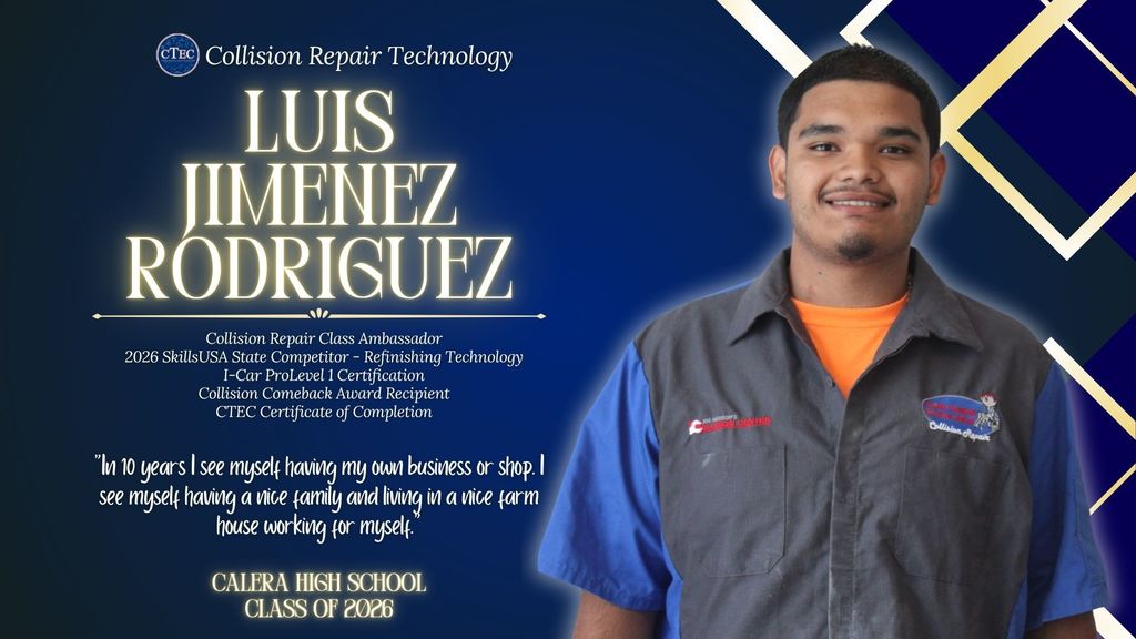 Senior Collision Repair Student Luis Jimenez