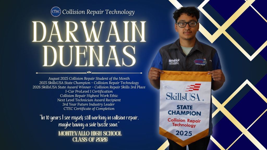 Senior Collision Repair Student Darwain Duenas