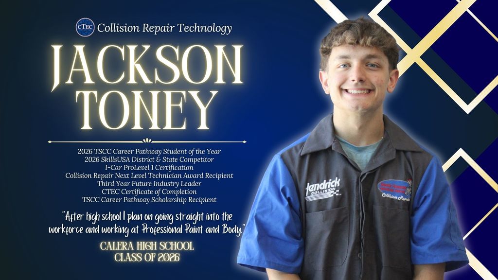 Senior Collision Repair Student Jackson Toney