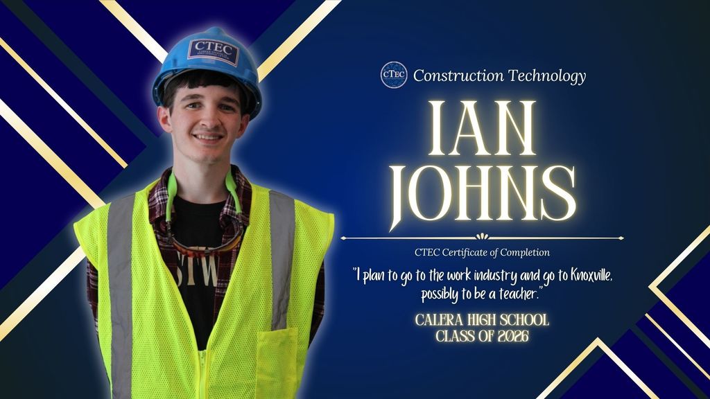 Senior Construction student Ian Johns