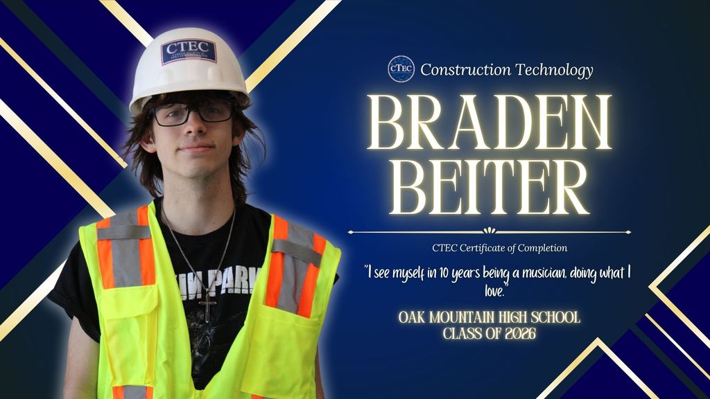 Senior Construction student Braden Beiter