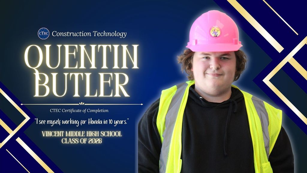 Senior Construction student Quentin Butler