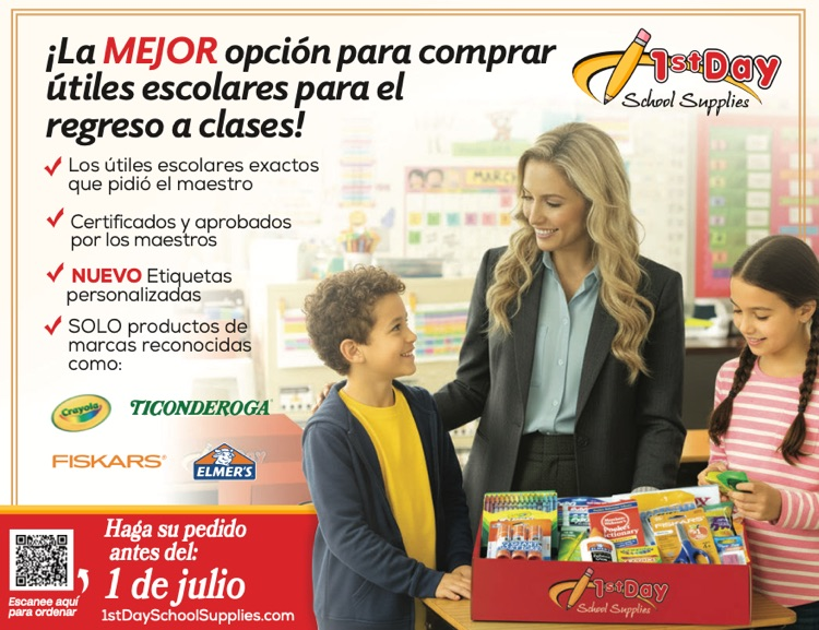 first day school supplies allows you to order online and get supplies shipped directly to the school. Order by July 1.