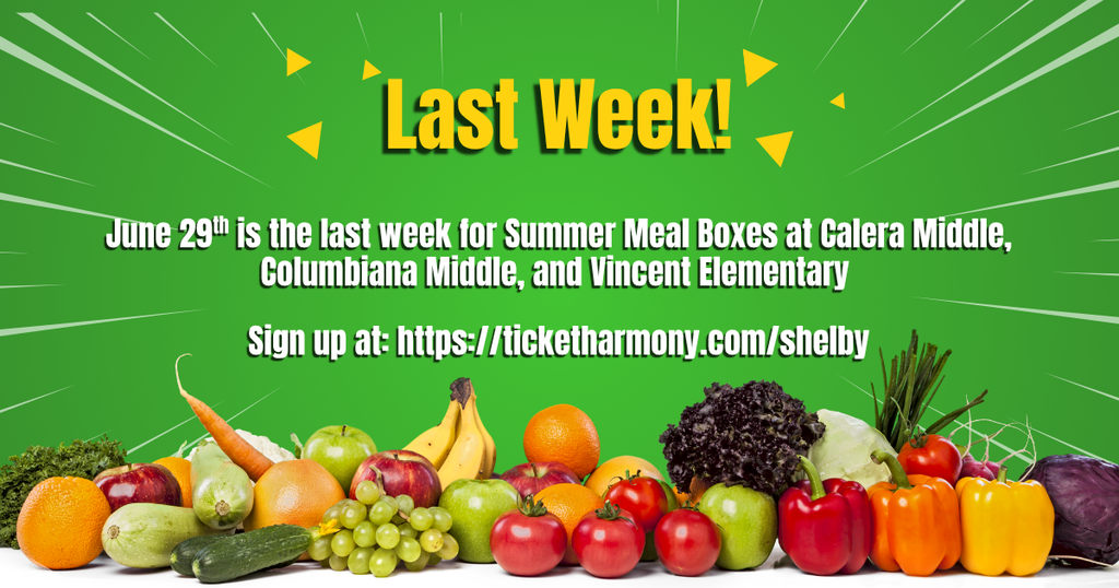 Last week for Summer Meal Boxes is June 29th