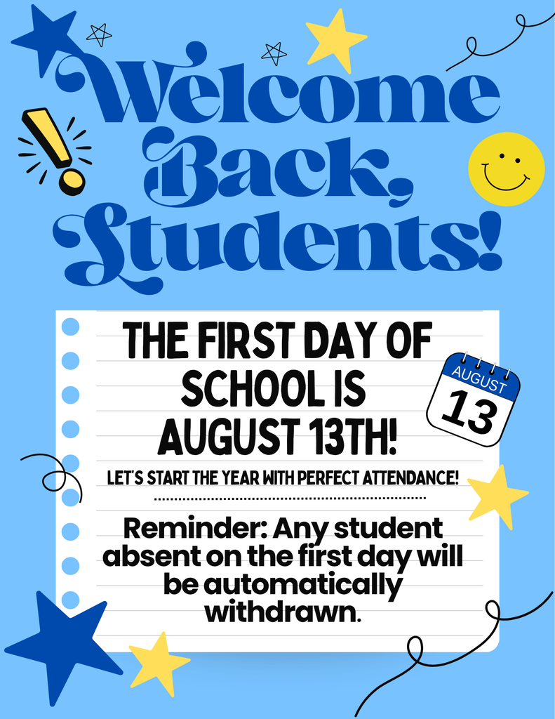 First Day of School Reminder