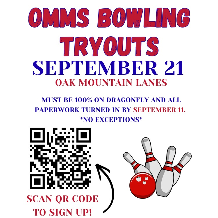 OMMS Bowling Tryout Flyer