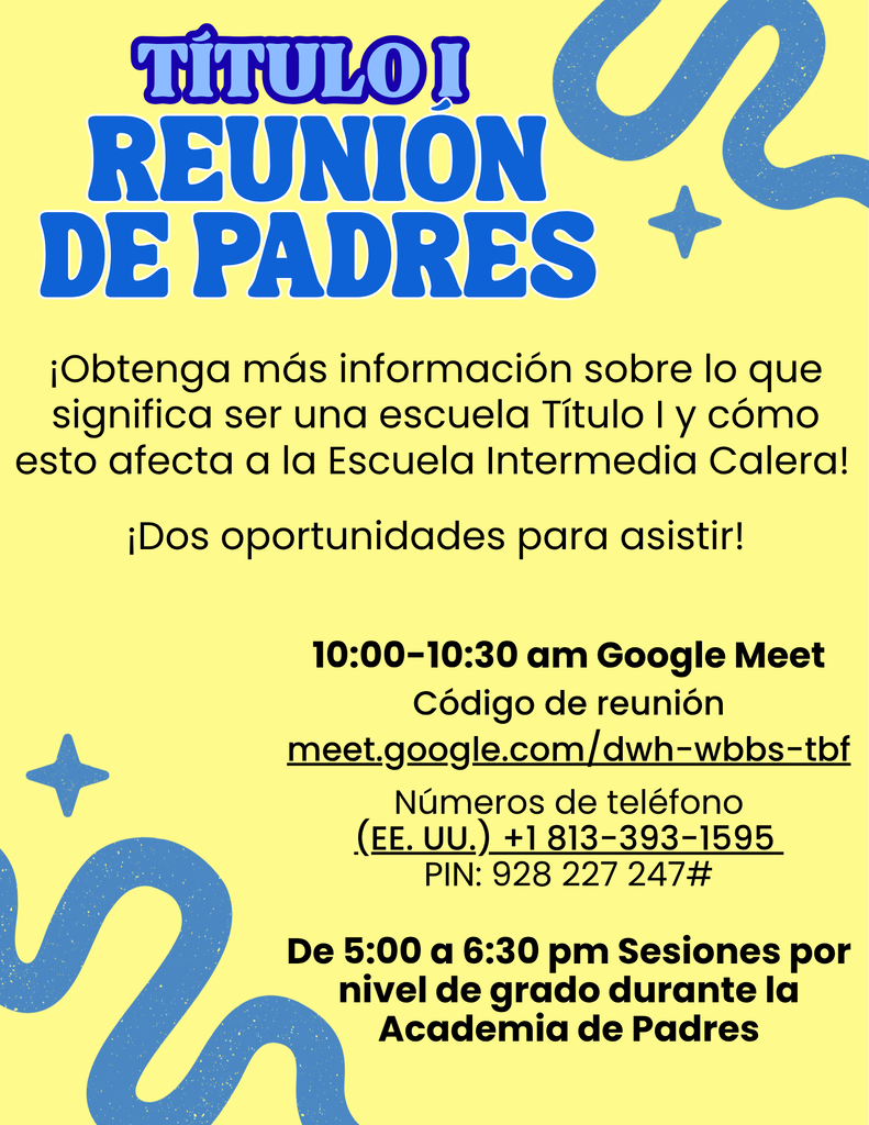 Title I Parent Meeting- Spanish