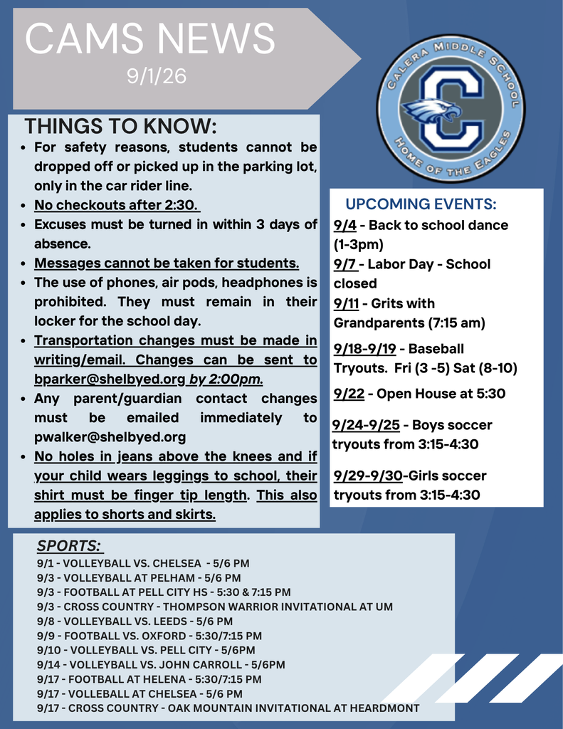 CaMS Newsletter 9/1/26