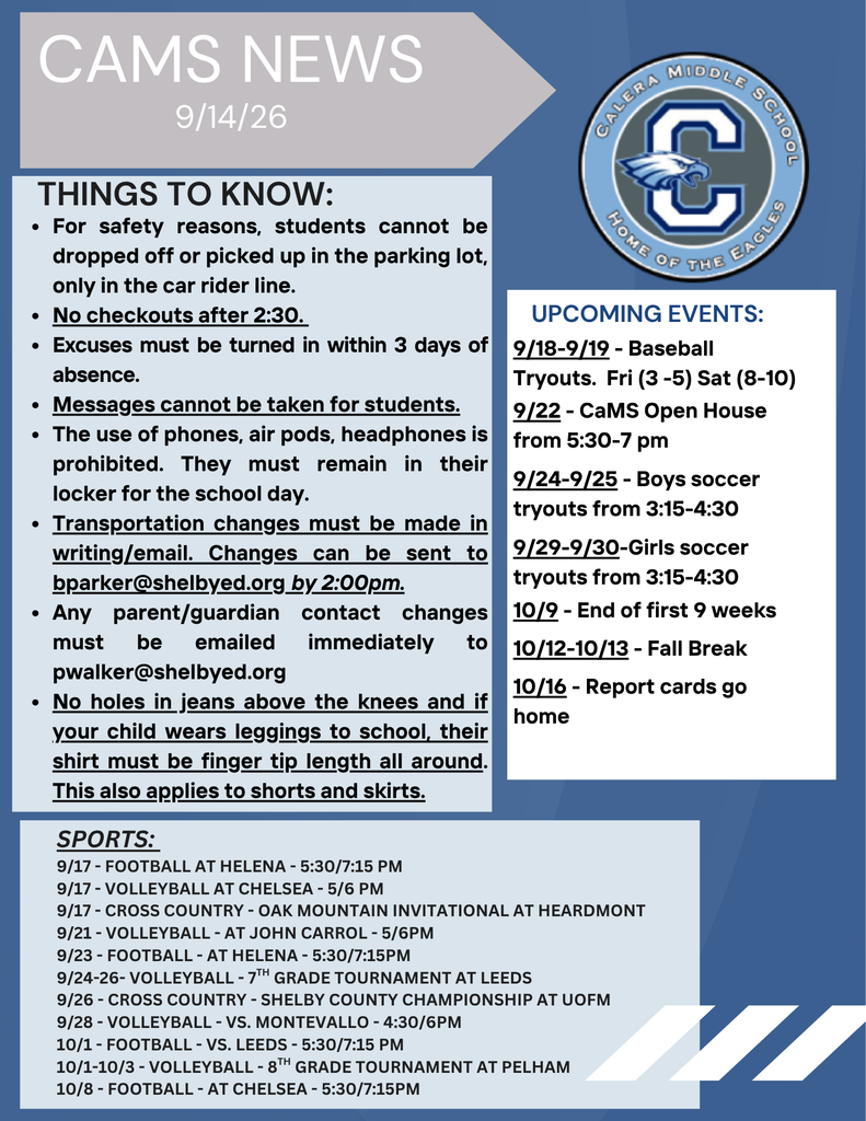 CaMS Newsletter 9/14/26