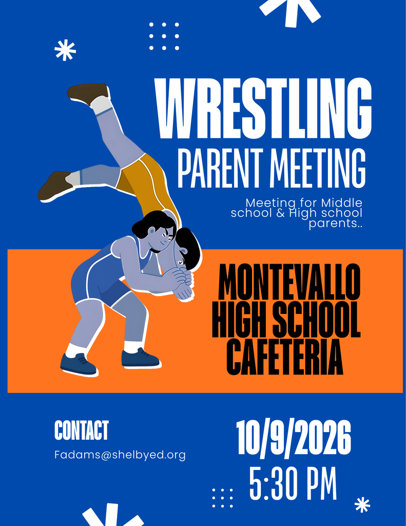 Image of two wrestlers. Wrestling parent meting rescheduled to Friday, October 9th at 5:30.