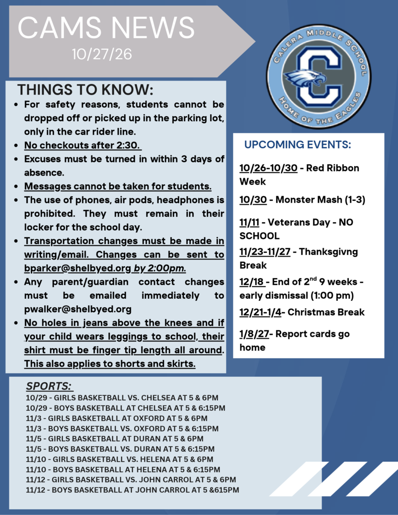 CaMS Newsletter 10/27/26