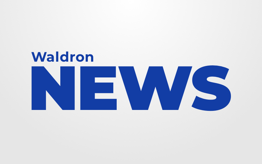 image says waldron news in blue letters