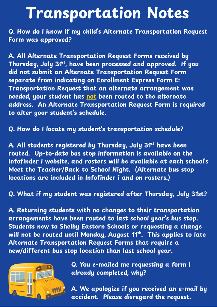 Transportation Notes